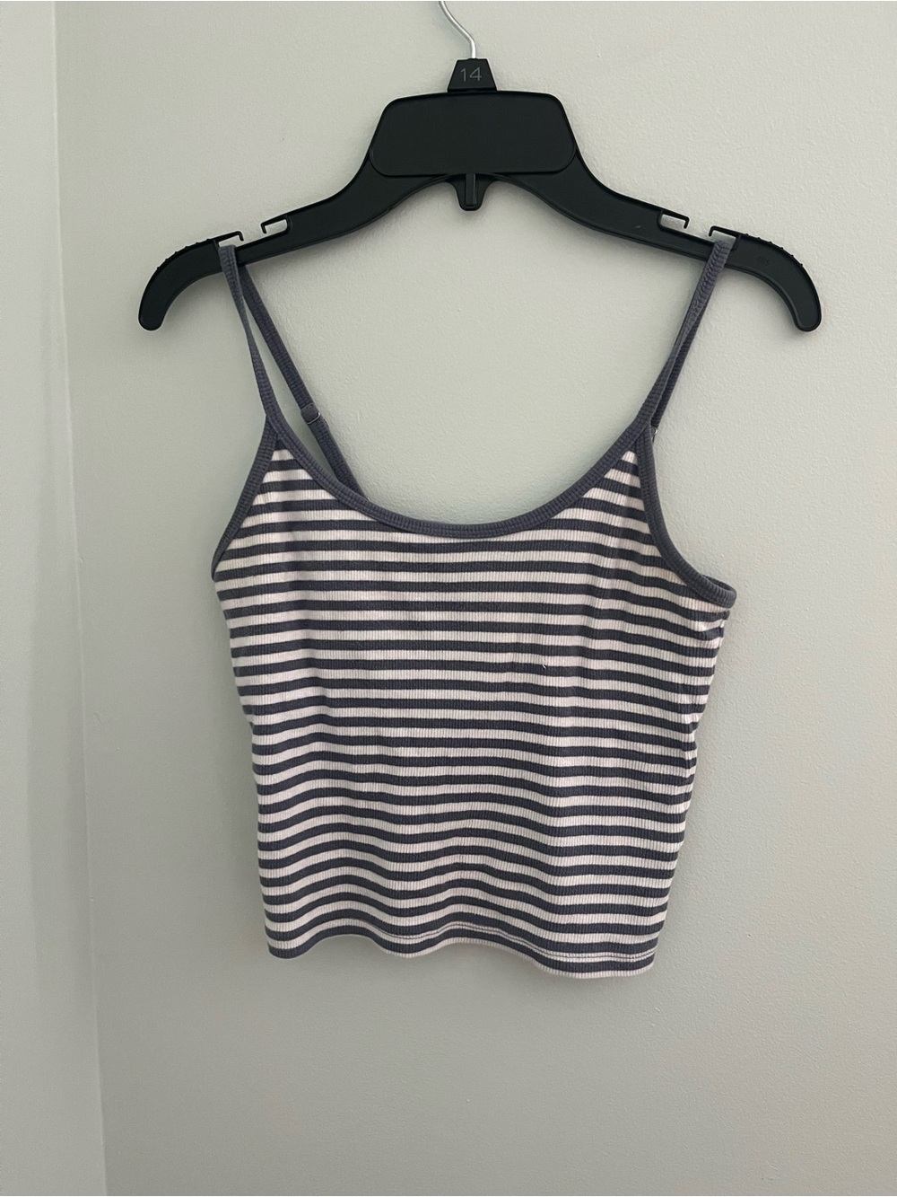 Hollister Striped Ribbed Cami - Gray & White